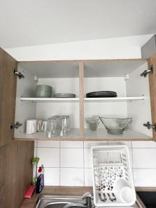 Dapur atau dapur kecil di Schöne Einzimmerwohnung