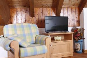 TV a/nebo společenská místnost v ubytování LA PULCE INNEVATA - Agenzia Dolomiti Affitti