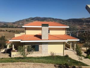 een huis met een oranje dak met bij Casa dos Copins in Lamego
