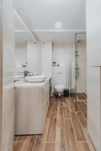a bathroom with a sink and a toilet at Regina apartments in Budva
