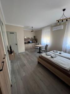 Postel nebo postele na pokoji v ubytování Alina apartmanok