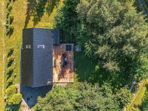 una vista aérea de una casa en medio de un campo en 10 person holiday home in V ggerl se, en Bøtø By