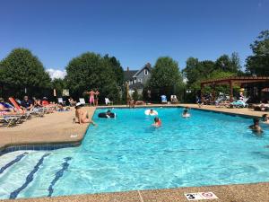 a group of people swimming in a swimming pool at Village at Winnipesaukee 59 Treetop #432 in Laconia