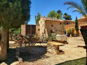 un jardín con una casa y un árbol en Relax y Descanso, en Aspe