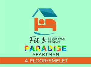 a logo for a parakeet apartment program at Fit Paradise Apartman in Miskolc