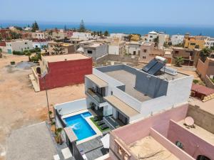 A bird's-eye view of Villa MOSA 3 beds + 3 Bath villa with pool