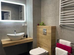 Koupelna v ubytování Apartament Bazyliańska 1 lok 12 Zamość