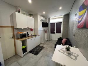 a small apartment with a kitchen and a living room at Alojamento Joaninha Douro in Peso da Régua