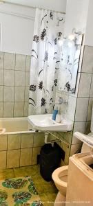 un baño con lavabo e inodoro en Apartment Niceview, en Târgu Mureș