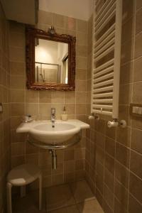 La Rotella Nel Sacco في روما: حمام مع حوض ومرآة