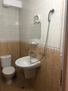 チェルノモレツにあるFamily Hotel Astraのバスルーム(トイレ、洗面台、シャワー付)