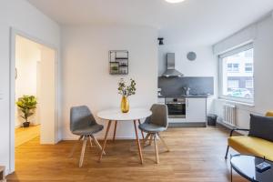 Kuchyň nebo kuchyňský kout v ubytování Glück Auf Appartements Lösorter Straße Duisburg