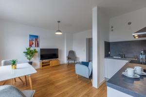 Kuchyň nebo kuchyňský kout v ubytování Glück Auf Appartements Lösorter Straße Duisburg