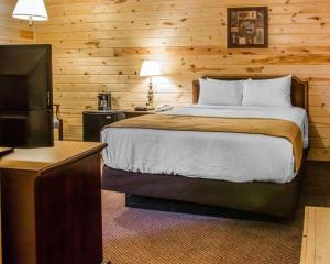 Ένα ή περισσότερα κρεβάτια σε δωμάτιο στο Mackinac Lodge
