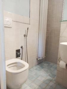 La salle de bains est pourvue d'une douche et de toilettes. dans l'établissement Casa La Gardenia, à Torre del Lago Puccini