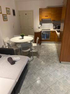kuchnia ze stołem i krzesłami w obiekcie Apartman LOTA w Novalji +25 zdjęć