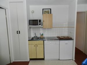 Η κουζίνα ή μικρή κουζίνα στο Appartement 2 pièces cabine, proche des pistes, Le Pleynet - FR-1-557A-5