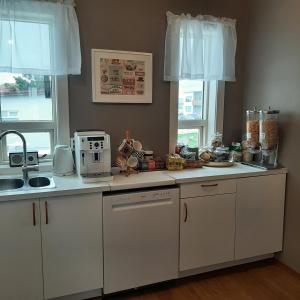 Grindavik Guesthouse self check in & outにあるキッチンまたは簡易キッチン