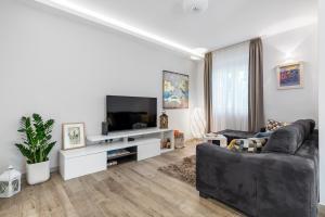 Televízia a/alebo spoločenská miestnosť v ubytovaní Top Location Apartment "Park"