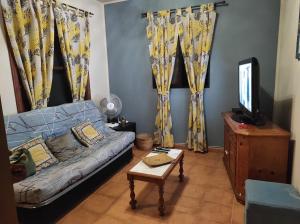 un salon avec un canapé et une télévision dans l'établissement Casa Marco, à Puntagorda