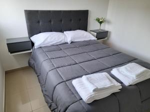 Postel nebo postele na pokoji v ubytování ALTOS DE VILLA CABRERA