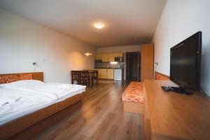 Posteľ alebo postele v izbe v ubytovaní Apartmány Jurica Boží Dar 84