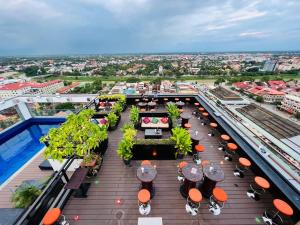 Letecký snímek ubytování V V Hotel Battambang