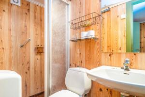 a bathroom with a toilet and a sink at Frich`s Kongsvold in Oppdal