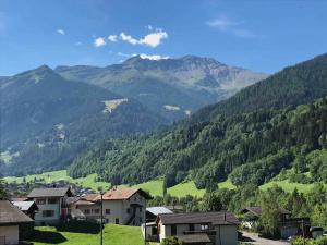 a view of a valley with mountains in the background at Becca Miedzo appartement in Le Châble