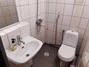 a bathroom with a white toilet and a sink at Forrent-ee in Pärnu