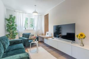 TV a/nebo společenská místnost v ubytování Apartment Norah with private parking