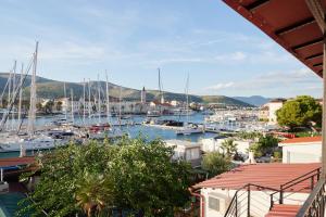 a view of a marina with boats in the water at Domus Maritima in Trogir +85 photos