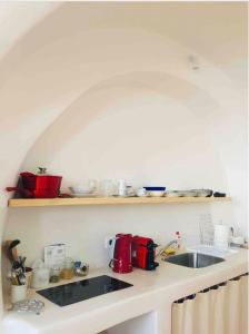 Santorinio Yellow House 주방 또는 간이 주방