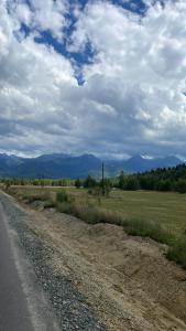 a dirt road in the middle of a field at La Stermin in Viştea de Sus