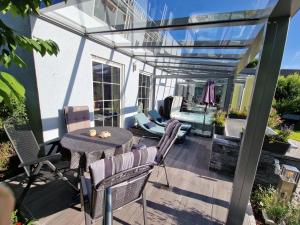 Balkón nebo terasa v ubytování Ferienwohnung Heinze