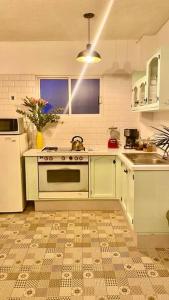a kitchen with a white stove and a refrigerator at Amazing Cozy Apartment in Condesa in Mexico City
