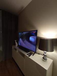 Televízia a/alebo spoločenská miestnosť v ubytovaní Apartament Amber - AZW Gdańsk