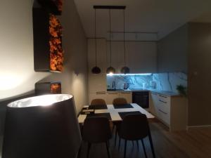 Kuchyňa alebo kuchynka v ubytovaní Apartament Amber - AZW Gdańsk