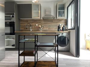 Kuchnia lub aneks kuchenny w obiekcie Duplex 3 pièces rénové avec loggia et garage, cœur de Briançon, proche télécabine, 4-6 couchages - FR-1-330C-130