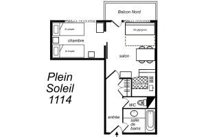 a floor plan of a house at Residence Plein Soleil in Méribel