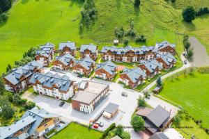 an aerial view of a house at Schönblick Mountain Resort & Spa - Das Original! in Rauris