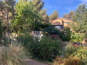 dom na środku ogrodu w obiekcie Maison de charme avec piscine et jacuzzi dans cadre exceptionnel proche Marseille w mieście Les-Pennes-Mirabeau