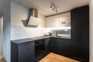 Kuchyňa alebo kuchynka v ubytovaní Apartmány VOLF - Boží Dar