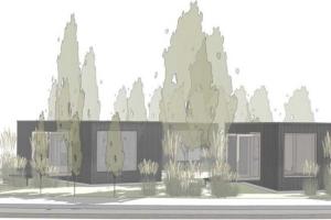 a rendering of a building with trees in the background at Fields of Ellis in Middelkerke