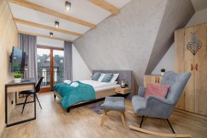Posteľ alebo postele v izbe v ubytovaní Premium Apartments Salwatoriańska Mountain View Zakopane by Renters Prestige