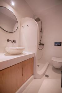 A bathroom at Villa Piccolo Mondo with private pool and sea view