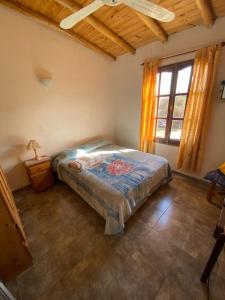 1 dormitorio con 1 cama en una habitación con ventana en Mabéwa en Villa Giardino