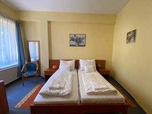 Postel nebo postele na pokoji v ubytování Tisza Alfa Hotel