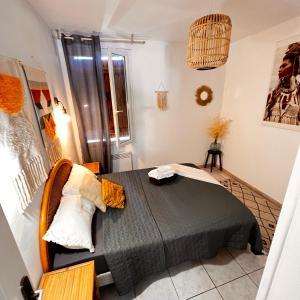 Posteľ alebo postele v izbe v ubytovaní Ancien corps de ferme 3 chambres avec spa