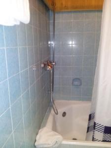 ein Badezimmer mit Badewanne und Dusche in der Unterkunft Hotel Prinz Eitel in Bad Ems + 12 Fotos